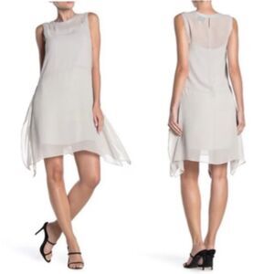 All Saints Womens Lyra Shift Dress Storm Gray Lightweight Side Slit Minimalist 6